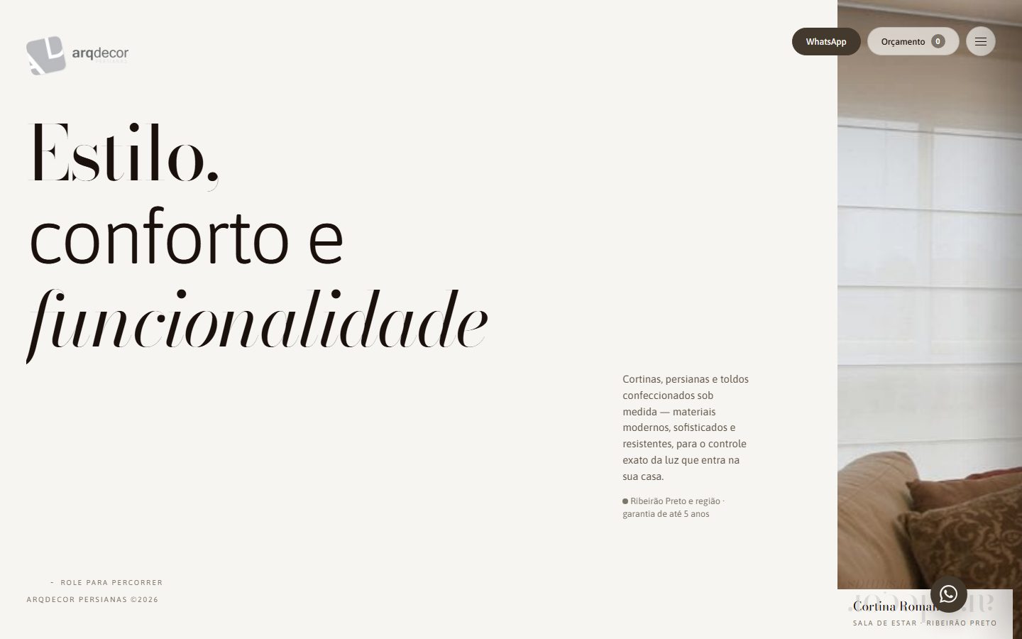 Site de ArqDecor Persianas